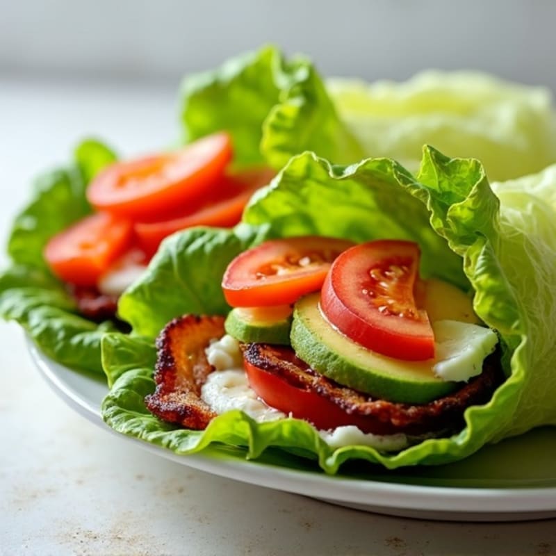 Crispy Turkey Bacon and Fresh Tomato Lettuce Wraps