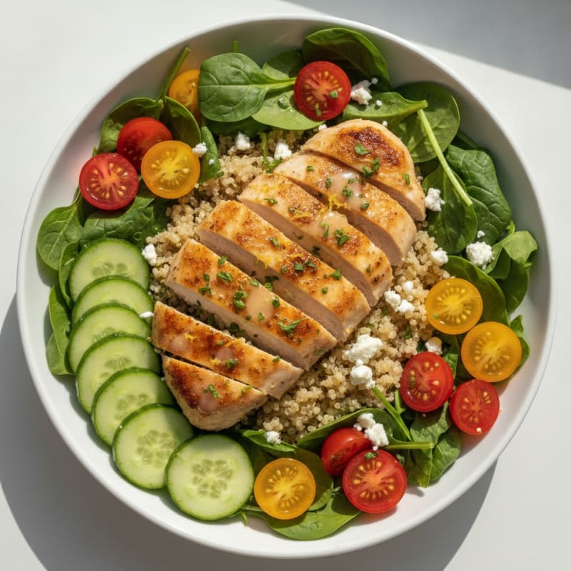 Lemon Herb Chicken and Quinoa Bowl