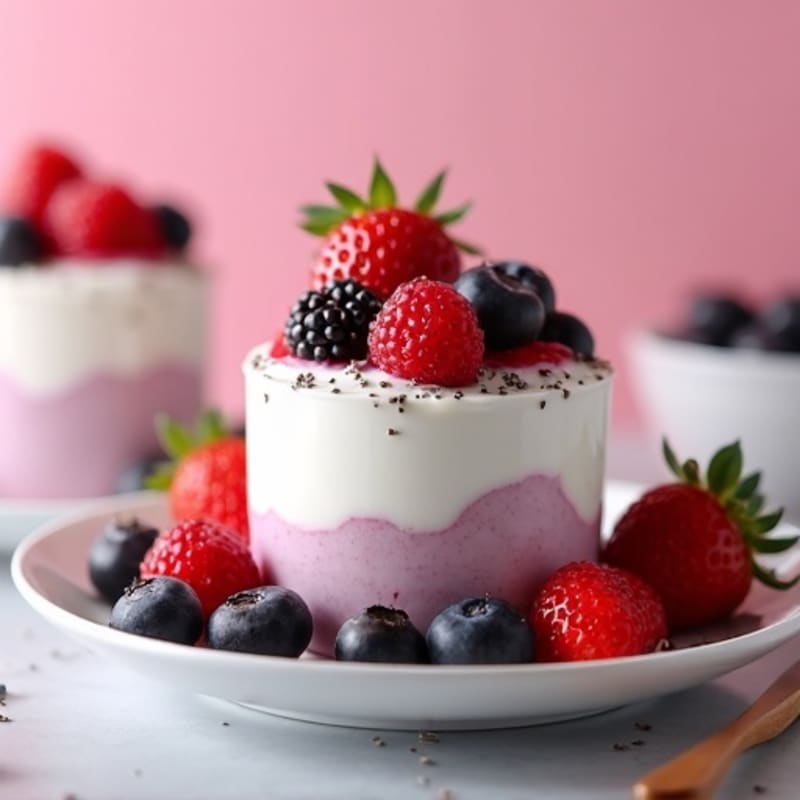 Silky Greek Yogurt Protein Mousse with Berries