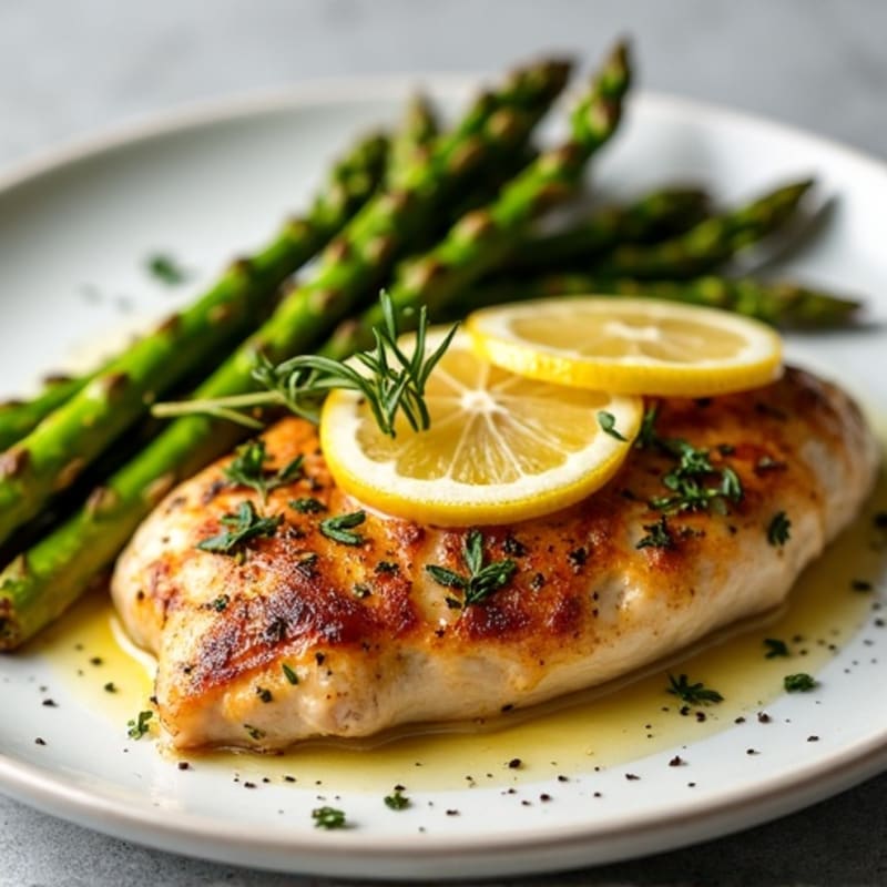 Lemon-Herb Roasted Chicken with Tender Asparagus