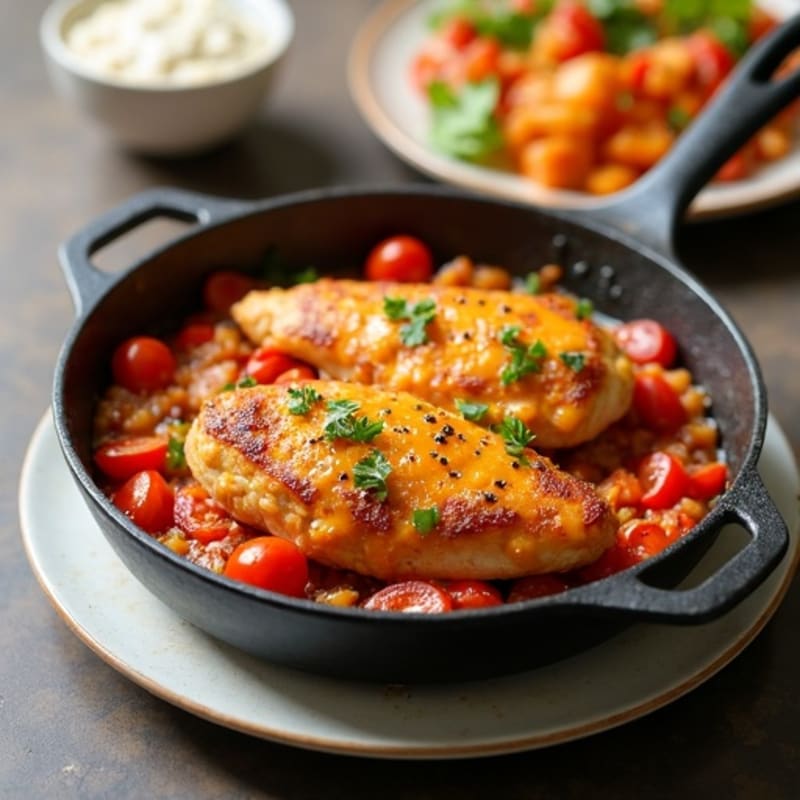 Spicy Rotel Tomato Skillet Chicken