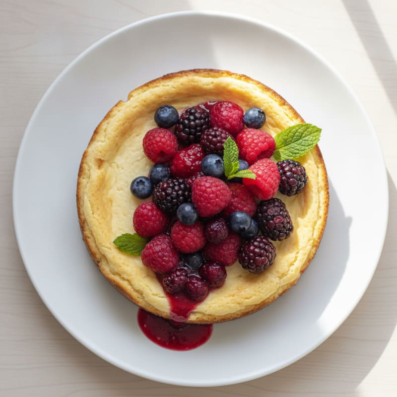 Creamy Greek Yogurt Protein Cheesecake with Mixed Berries