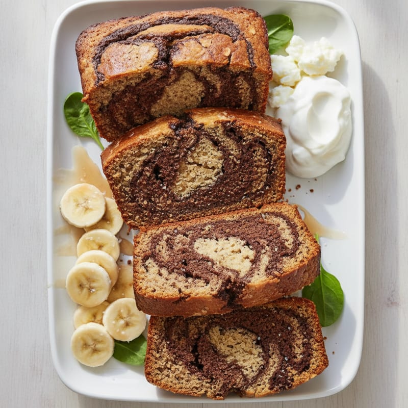 Chocolate Swirl Banana Bread Loaf