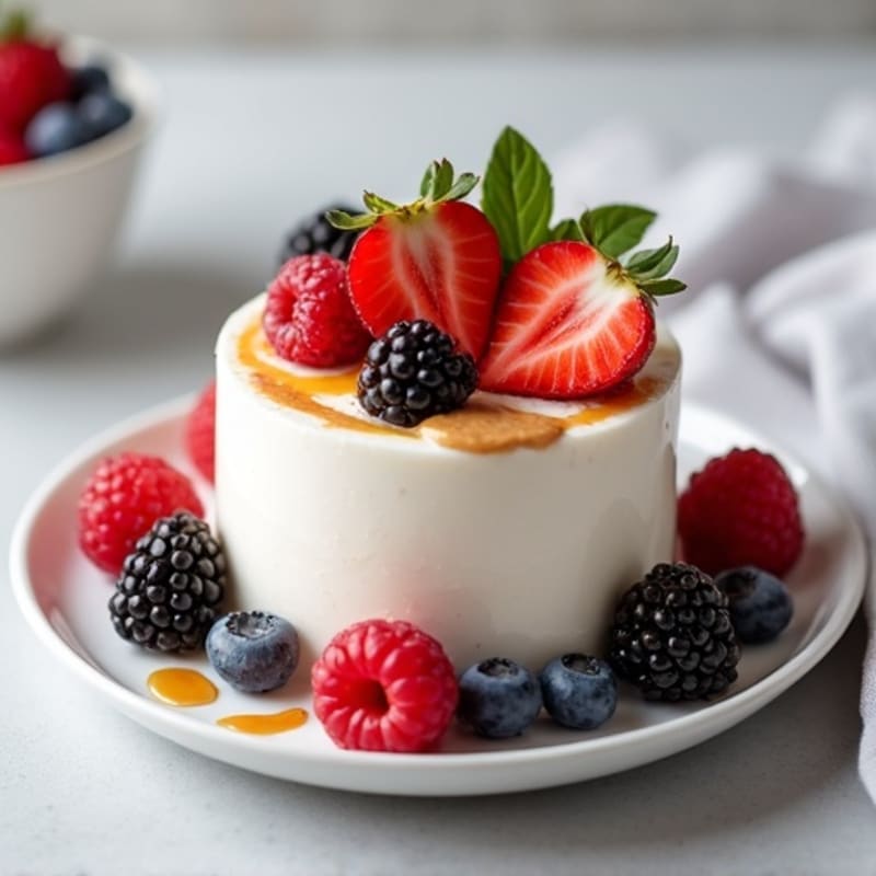 Silky Greek Yogurt Protein Mousse with Mixed Berries