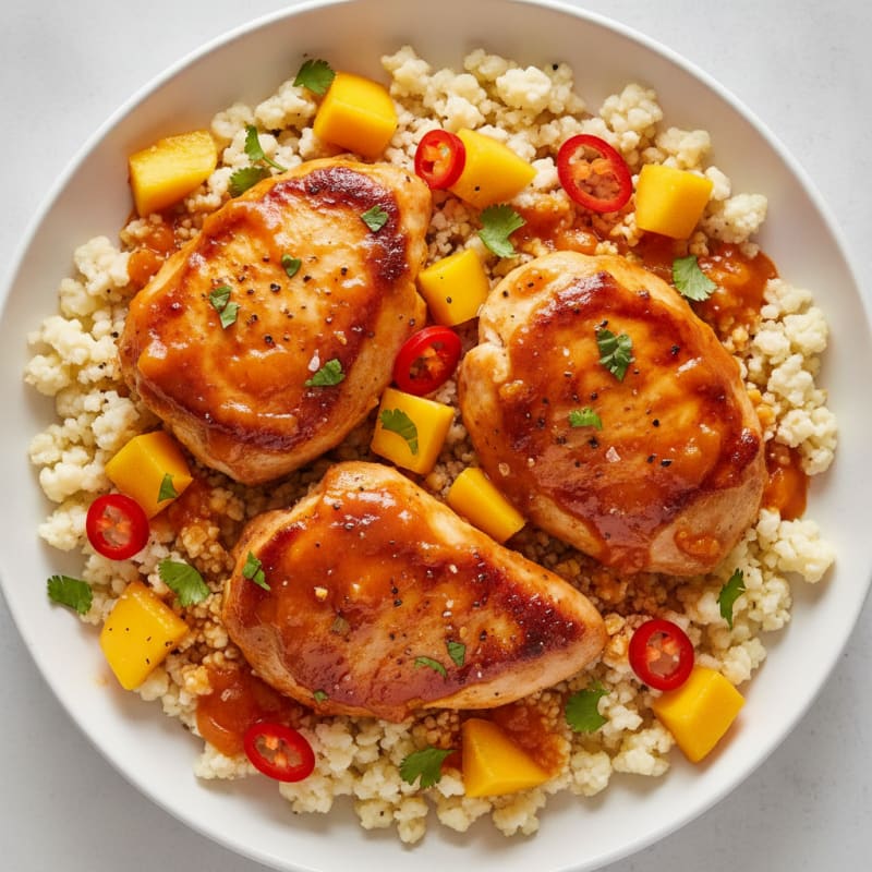 Mango Habanero Glazed Chicken Thighs