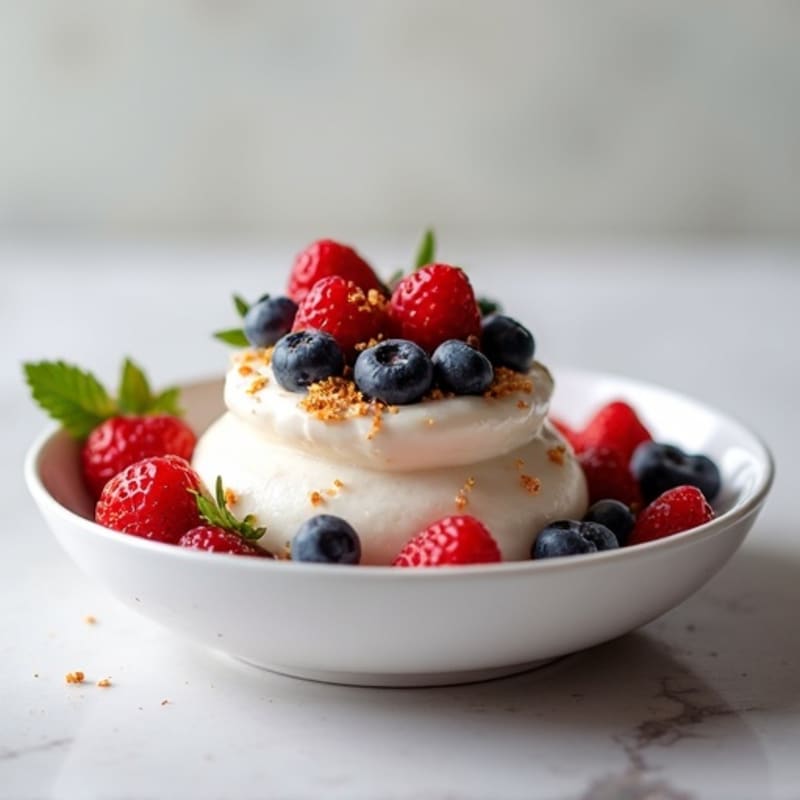 Silky Greek Yogurt Protein Pudding with Mixed Berries