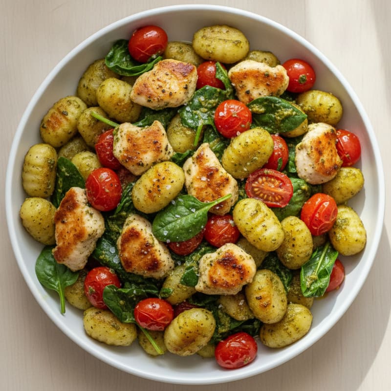 High-Protein Pesto Chicken Gnocchi