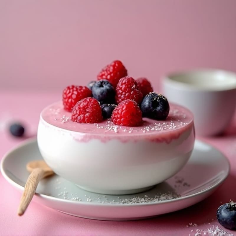 Silky Greek Yogurt Protein Pudding with Mixed Berries