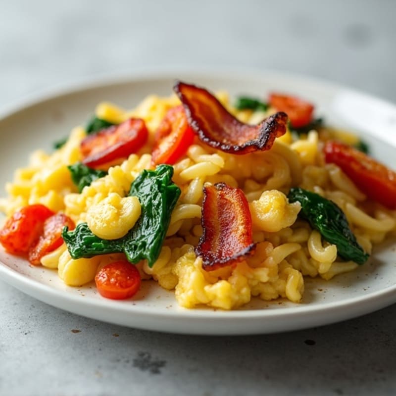 Egg White Veggie Scramble with Turkey Bacon