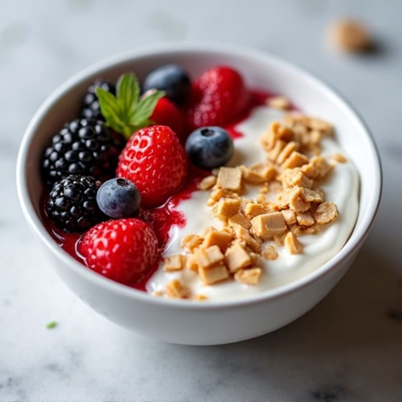 Greek Yogurt Protein Bowl with Mixed Berries and Almond Butter