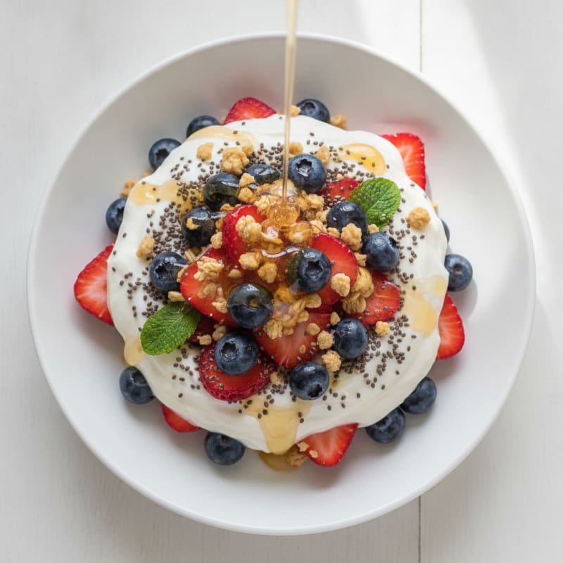 Silky Greek Yogurt Parfait with Fresh Berries and Chia