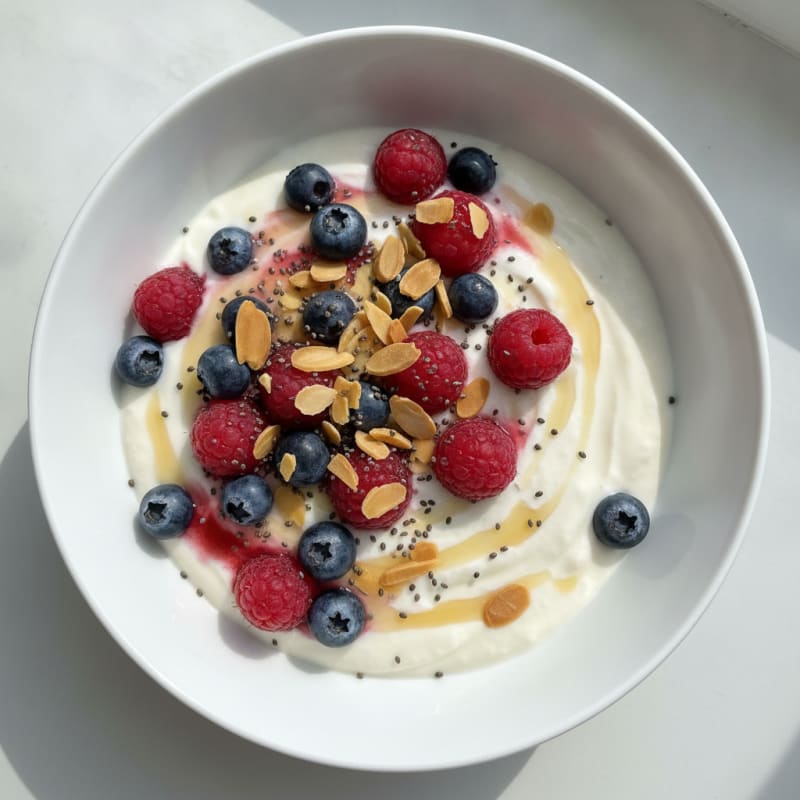Silky Greek Yogurt Protein Pudding with Berries