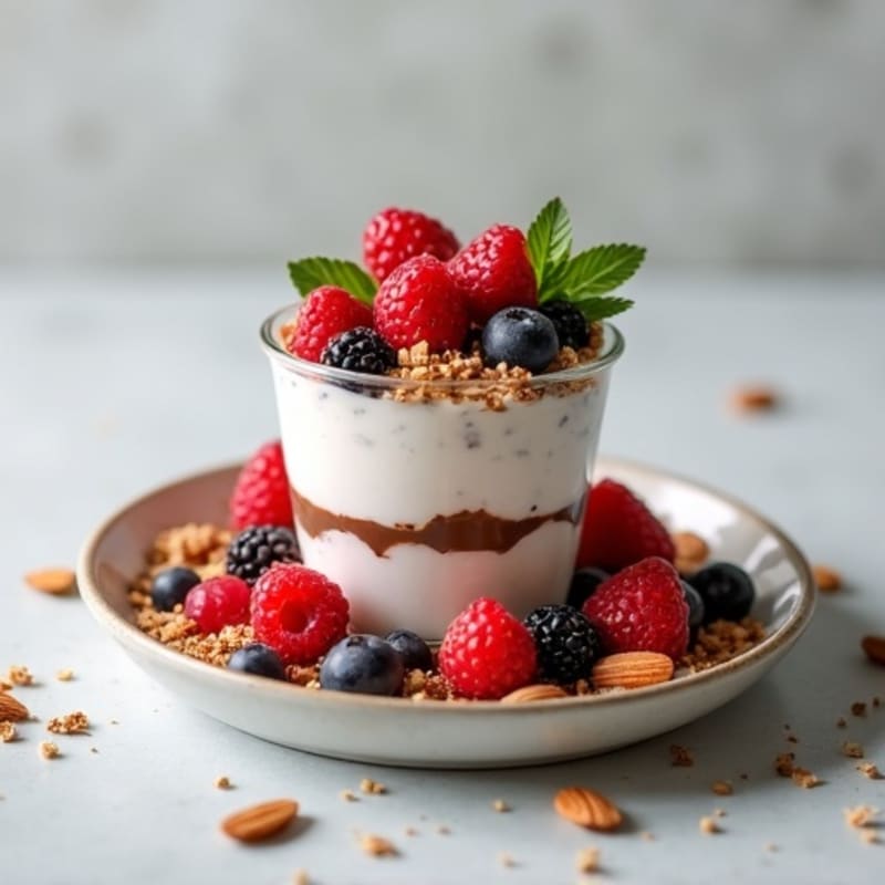 Chocolate Protein Greek Yogurt Parfait