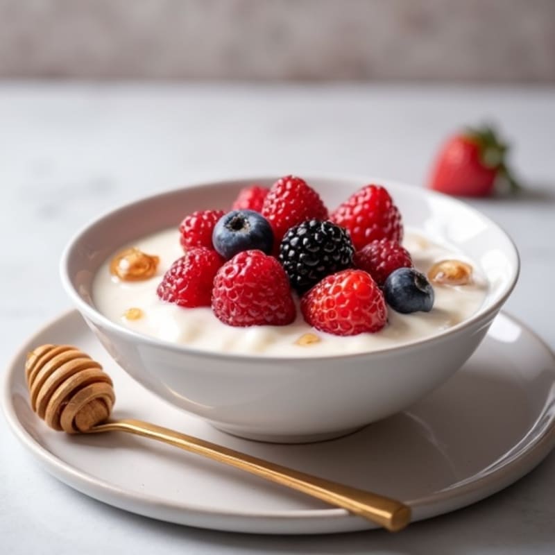 Silky Greek Yogurt Protein Pudding with Berries