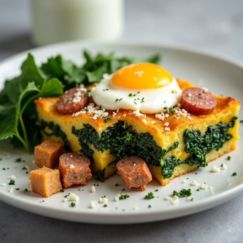 Healthy Sausage and Kale Breakfast Strata