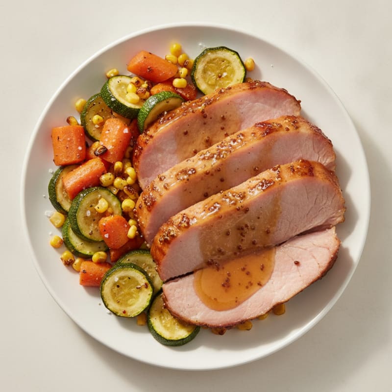 Honey-Glazed Ham with Roasted Vegetables