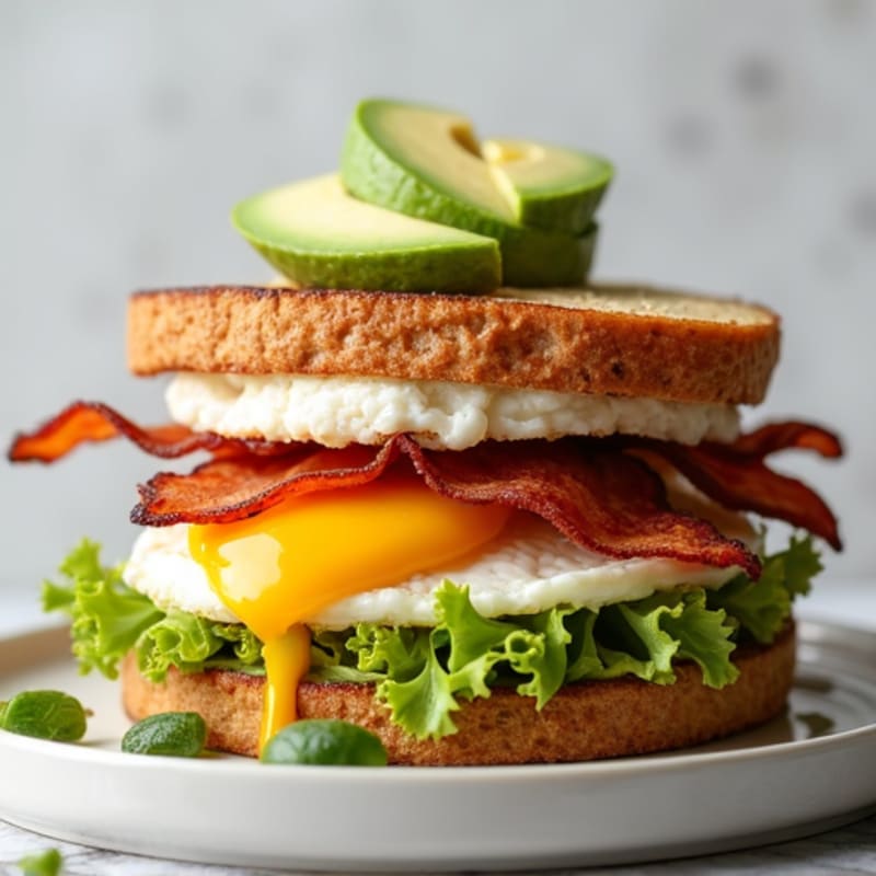 Crispy Turkey Bacon and Avocado Stack Sandwich