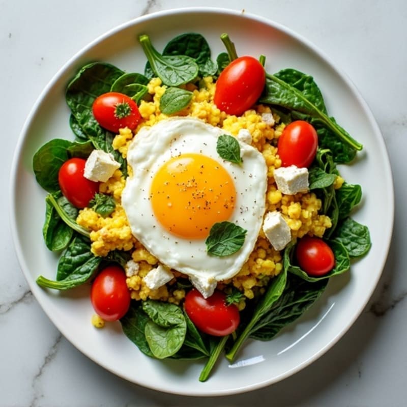 Protein-Packed Spinach and Feta Egg White Scramble