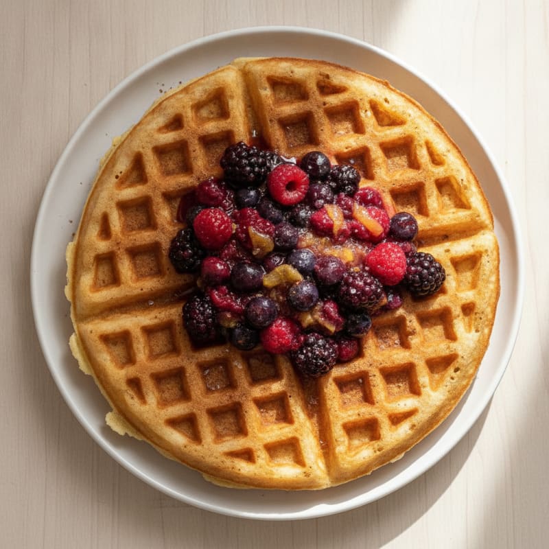 Classic Buttermilk Waffles with Berry Compote