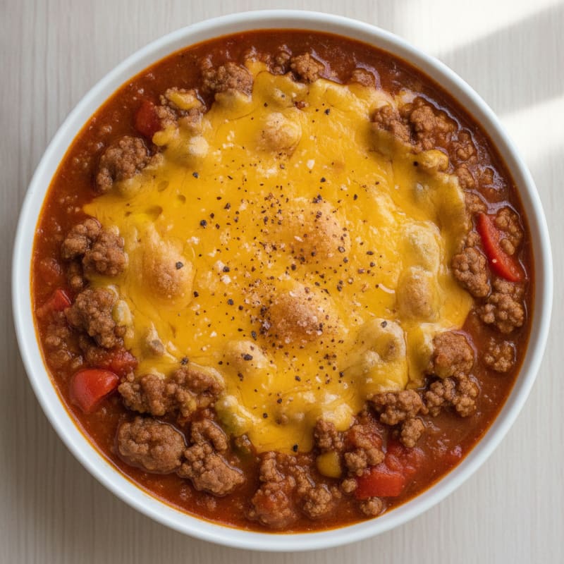 Ground Beef and Cheese Chili Bowl