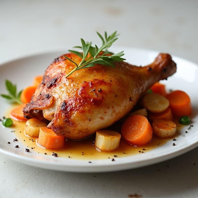 Crispy Baked Chicken Thighs with Roasted Root Vegetables