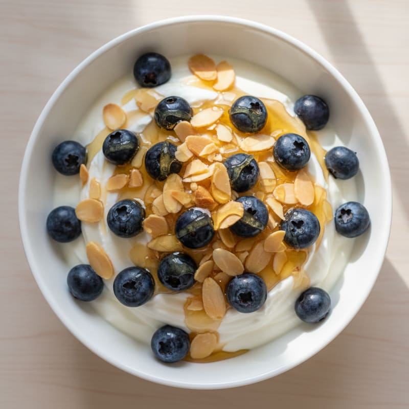 Creamy Greek Yogurt Parfait with Berries and Almonds