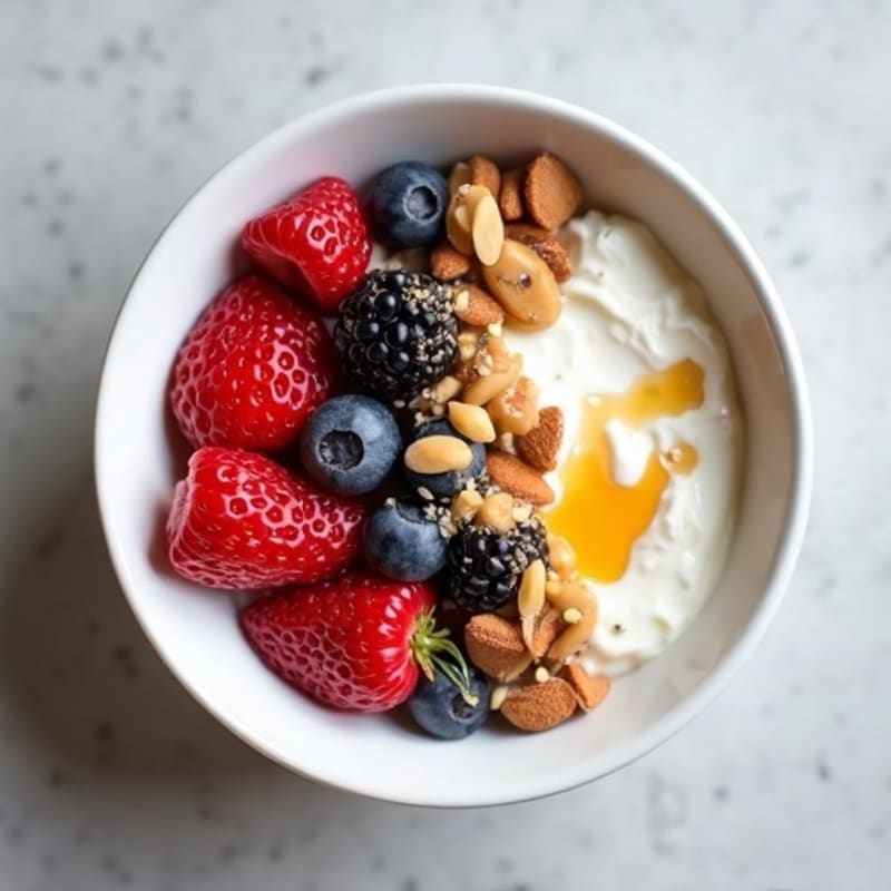 Creamy Greek Yogurt Bowl with Mixed Berries and Almond Butter