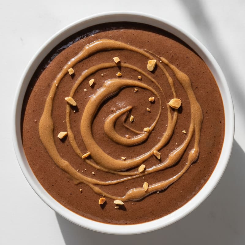 Silky Chocolate Protein Pudding with Almond Butter Swirl