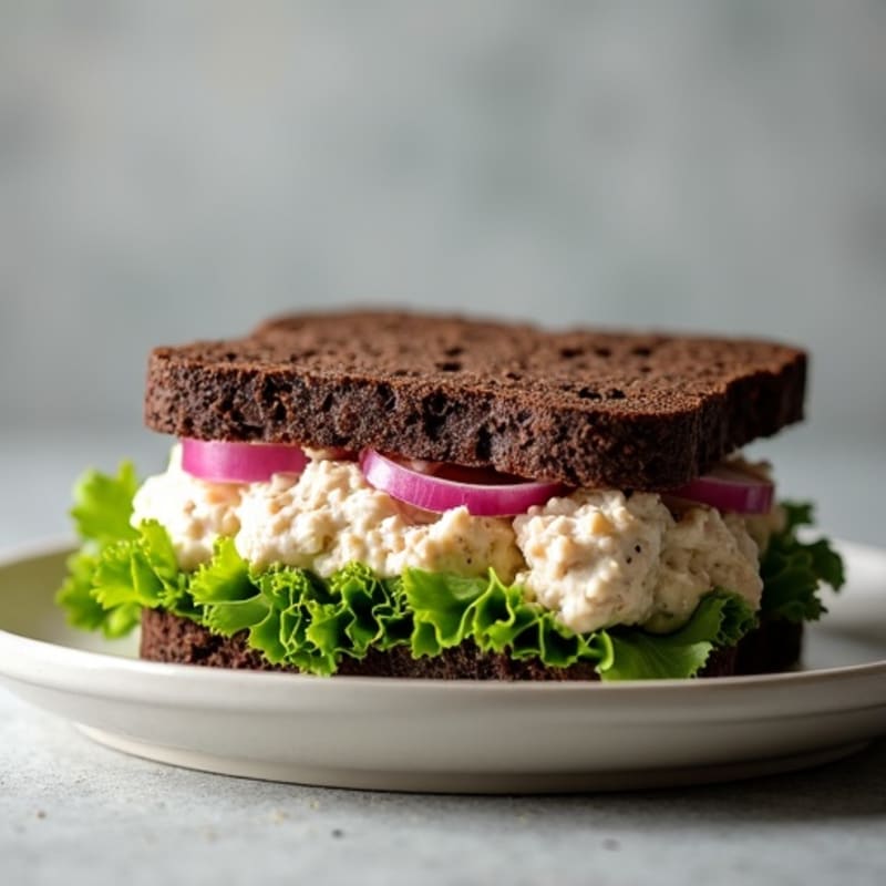 Fresh Tuna Salad Sandwich on Seeded Black Bread