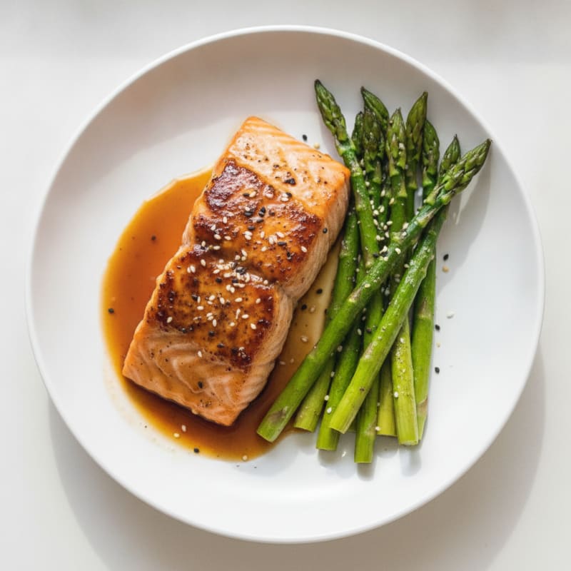 Teriyaki Glazed Salmon with Asparagus