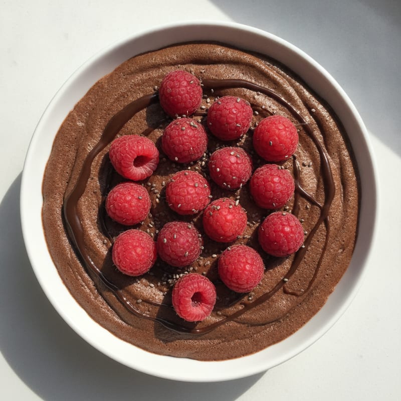 Silky Chocolate Protein Pudding with Greek Yogurt and Berries