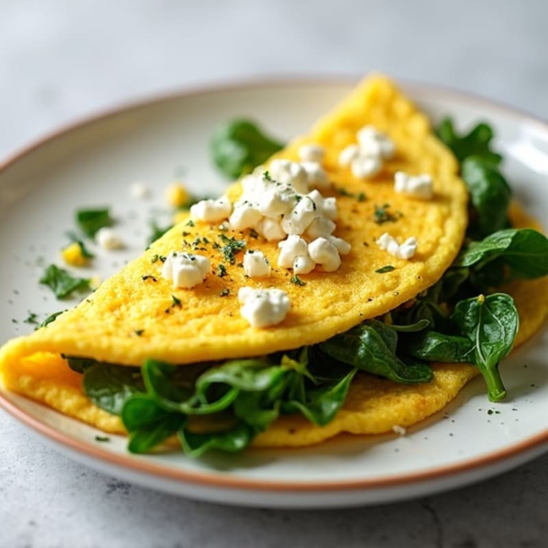 Fluffy Spinach and Feta Egg White Omelette