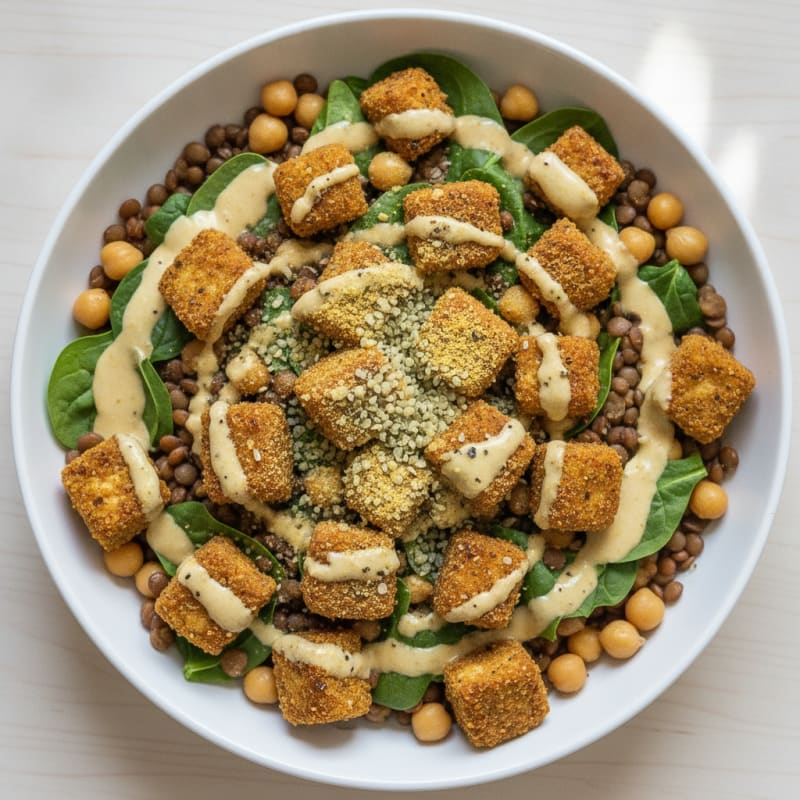 Lentil and Chickpea Power Bowl