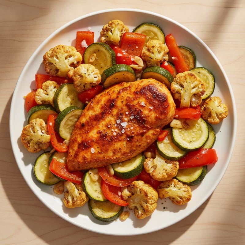 Spicy Harissa Chicken with Roasted Vegetables