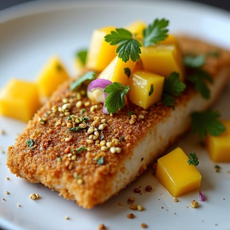 Crispy Pistachio-Crusted Mahi Mahi with Mango Salsa