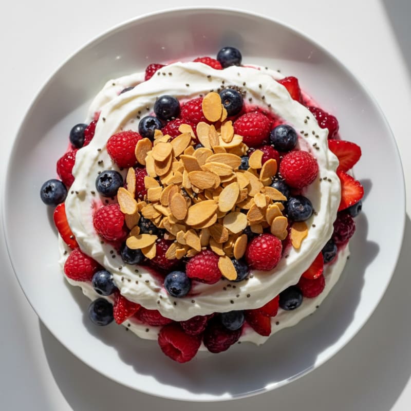 Greek Yogurt Protein Parfait with Mixed Berries