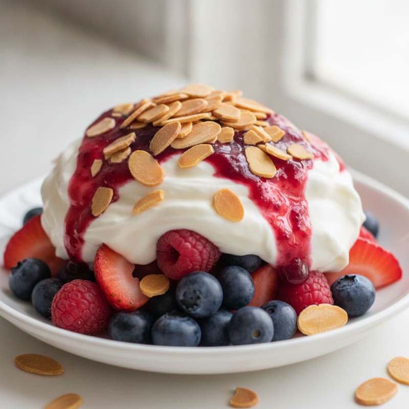 Greek Yogurt Protein Parfait with Mixed Berries