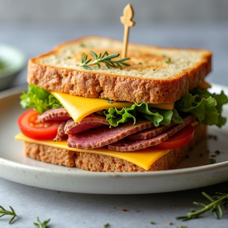 Herb-Crusted Roast Beef and Sharp Cheddar Sandwich