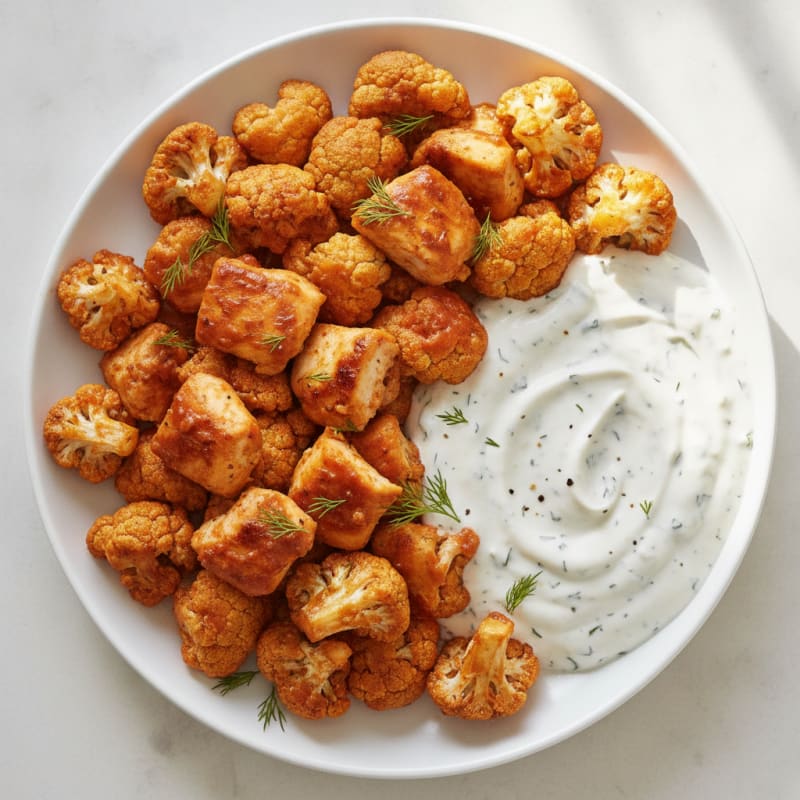 Buffalo Cauliflower with Ranch Dip