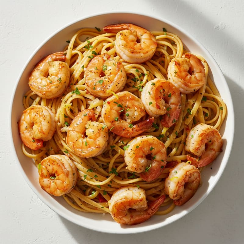 Zesty Garlic Shrimp Scampi with Linguine