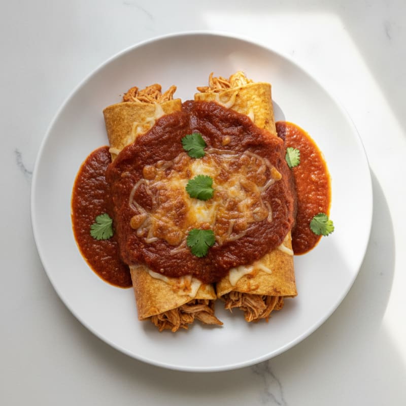 Chicken Enchiladas with Red Chili Sauce