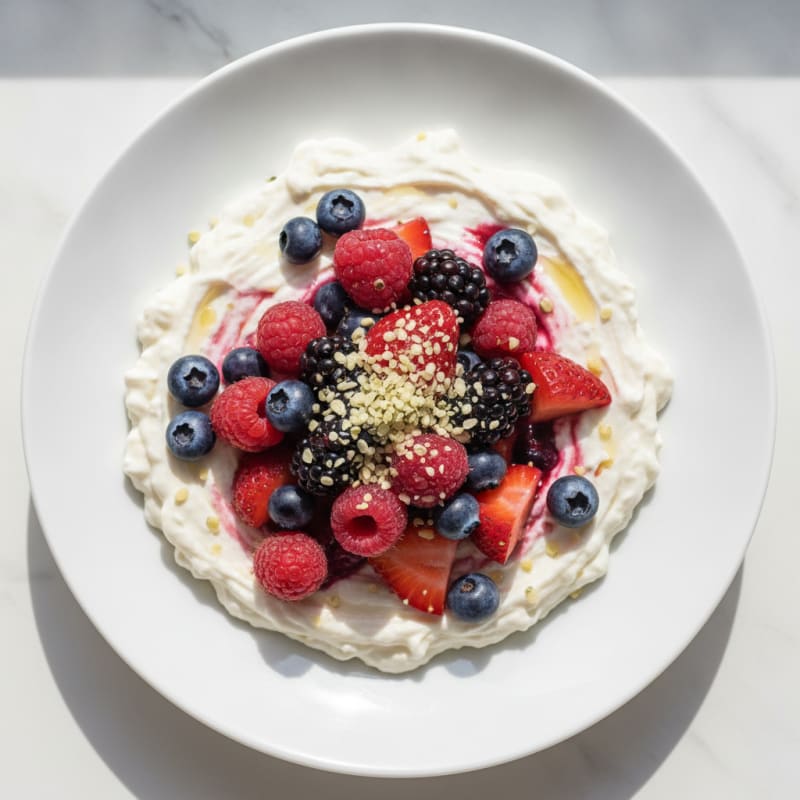 Silky Greek Yogurt Protein Pudding with Berries