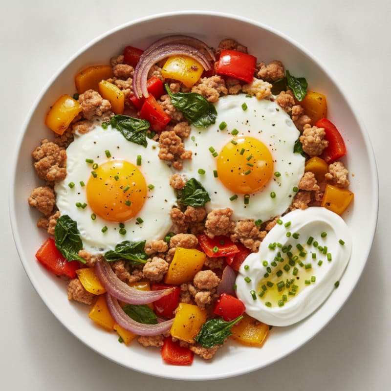 Protein-Packed Baked Eggs with Roasted Harvest Vegetables