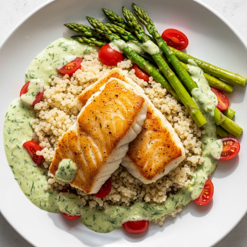 Pan-Seared Cod with Lemon-Dill Sauce