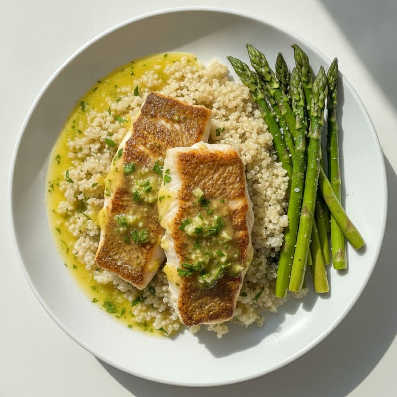 Pan-Seared Snapper with Lemon-Herb Sauce