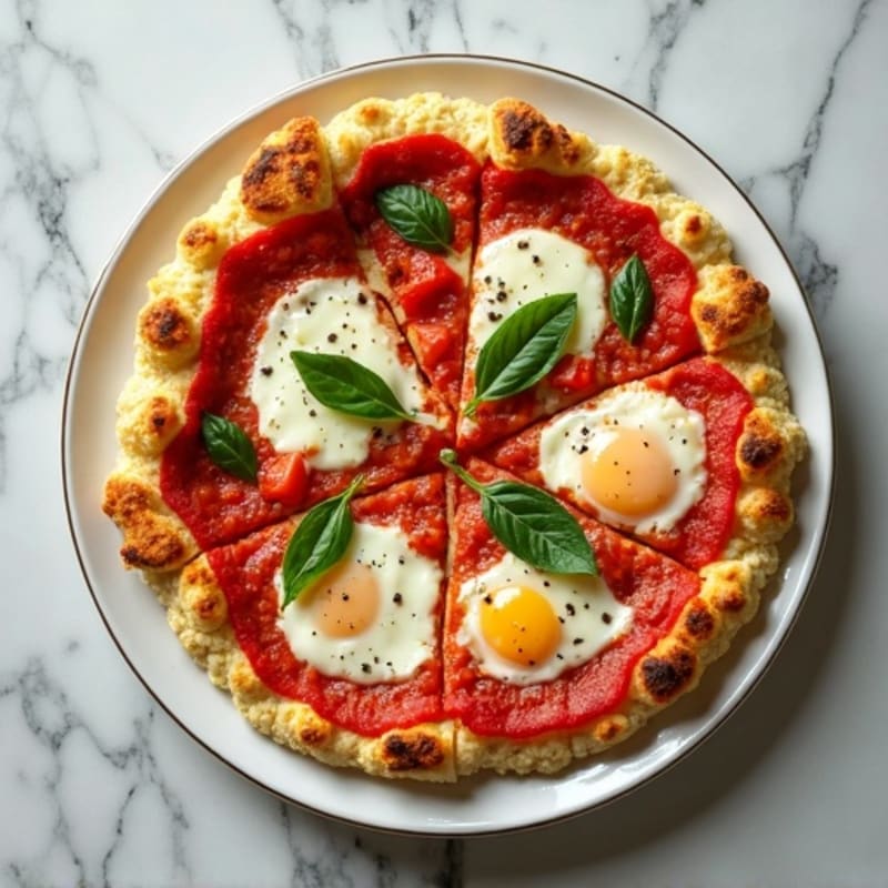 Grilled Chicken Pizza with Cauliflower Crust and Tomato Salad