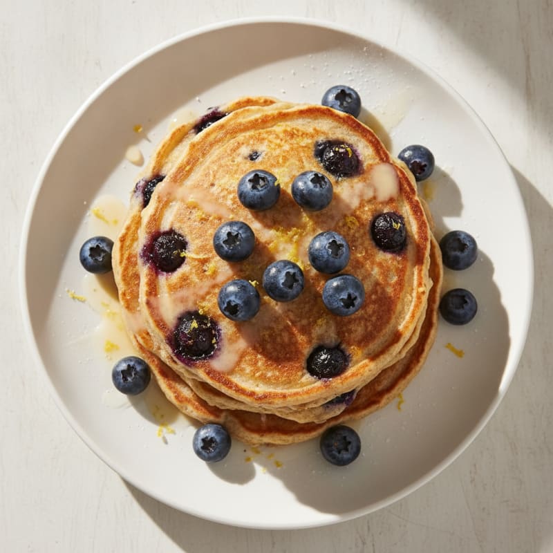 Blueberry Ricotta Pancakes with Lemon Zest