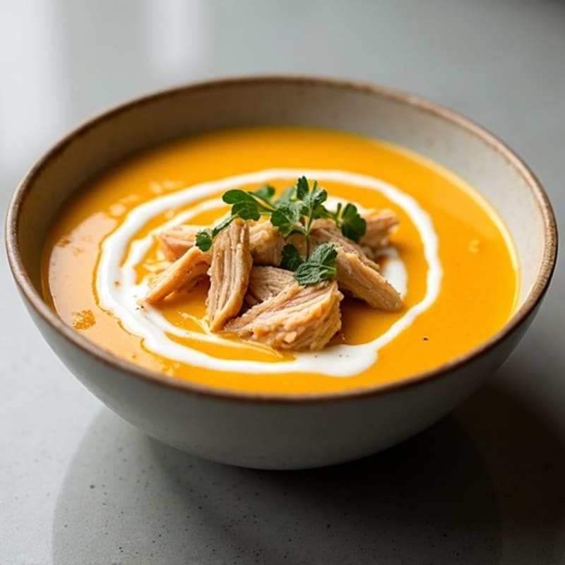 Creamy Roasted Butternut Squash Soup with Chicken