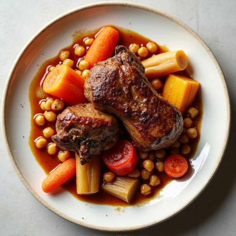 Spiced Braised Lamb with Root Vegetables and Chickpeas