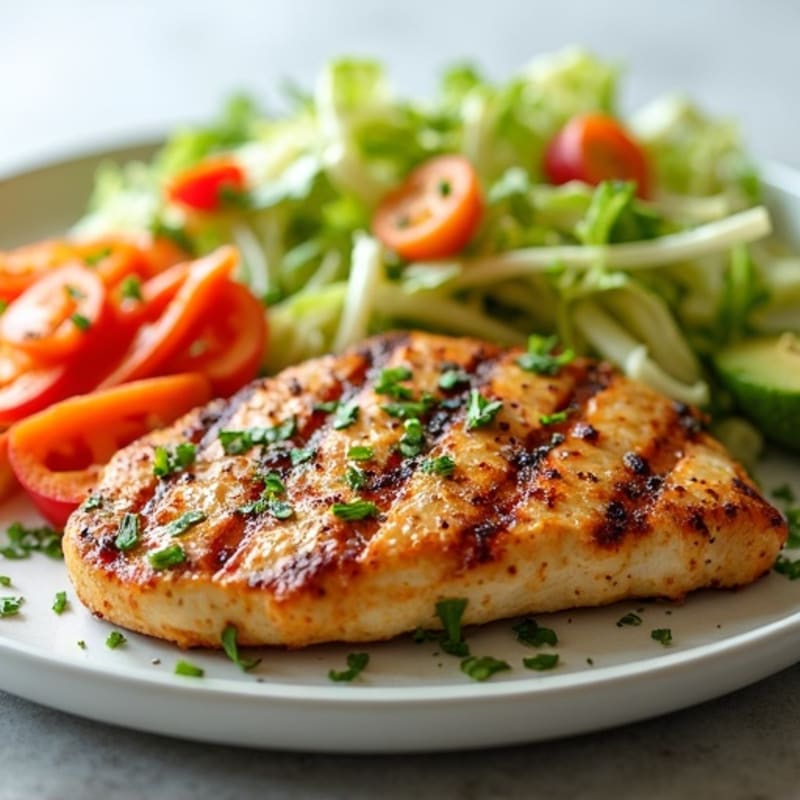 Grilled Chicken Breast with Crunchy Cabbage Slaw